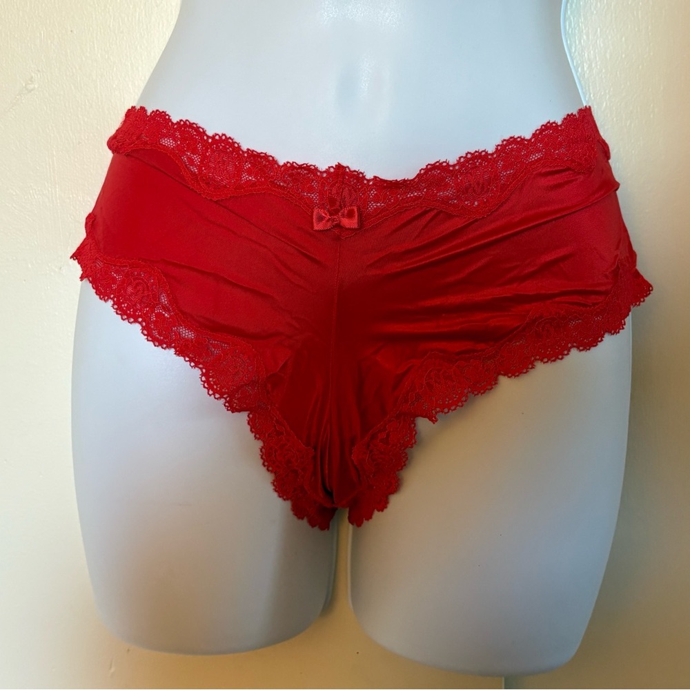 Victoria's Secret Red Lace-Trim Hipster Panty
